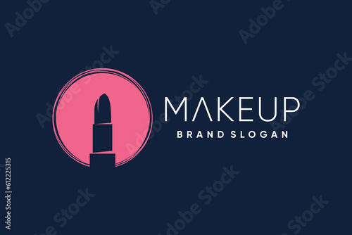 Lipstick logo design vector with creative idea