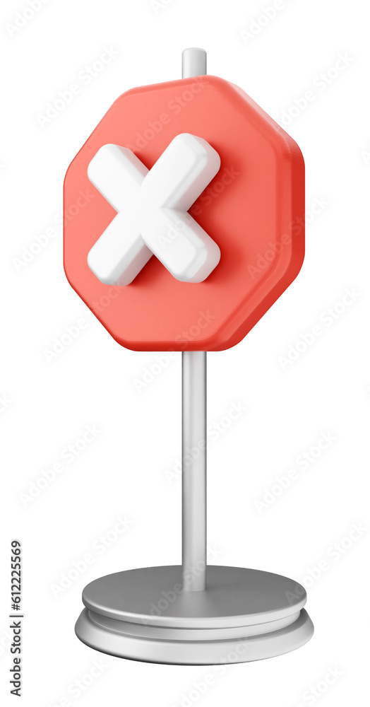 Obraz premium 3d caution warning danger alert sing icon illustration render