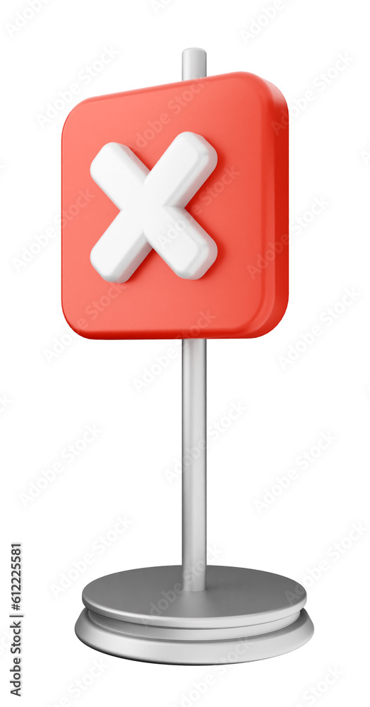 Fototapeta premium 3d caution warning danger alert sing icon illustration render