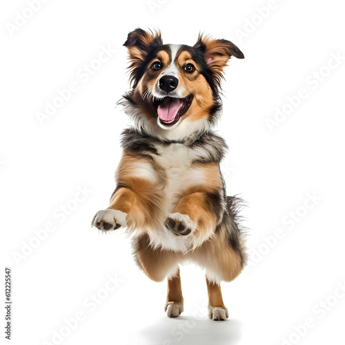 Australian shepherd puppy smiling isolated on a transparent background