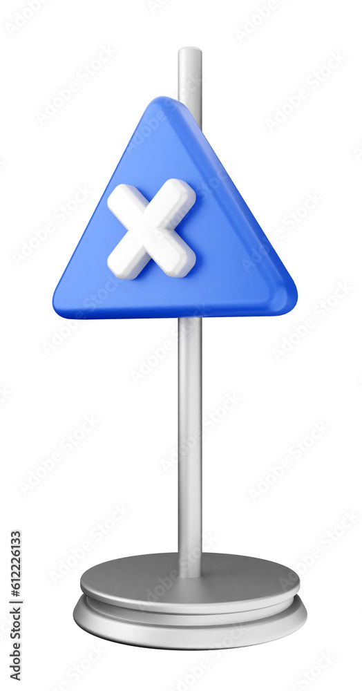 3d caution warning danger alert sing icon illustration render