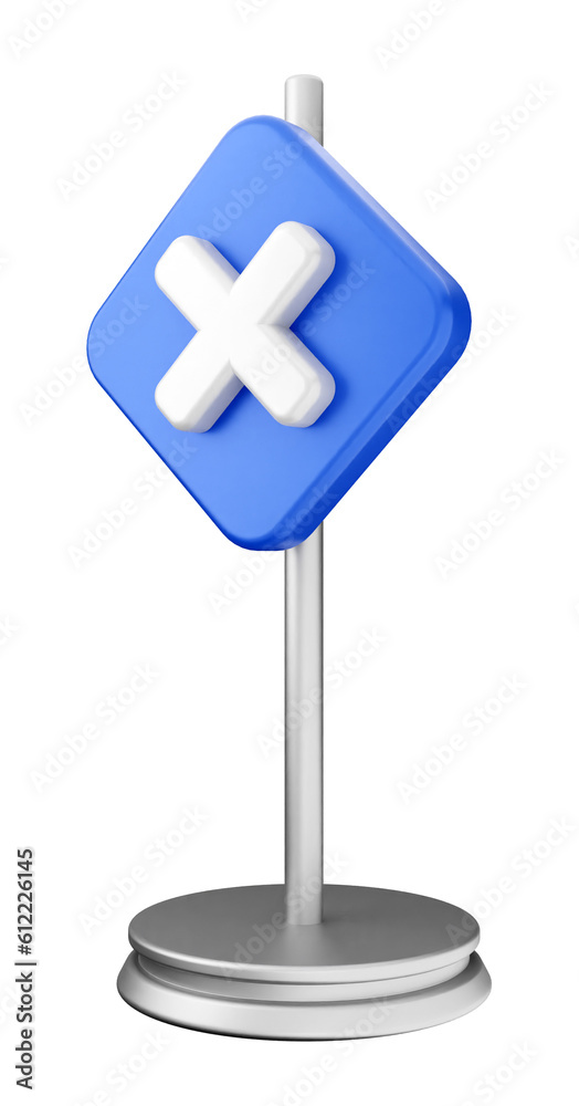 Fototapeta premium 3d caution warning danger alert sing icon illustration render