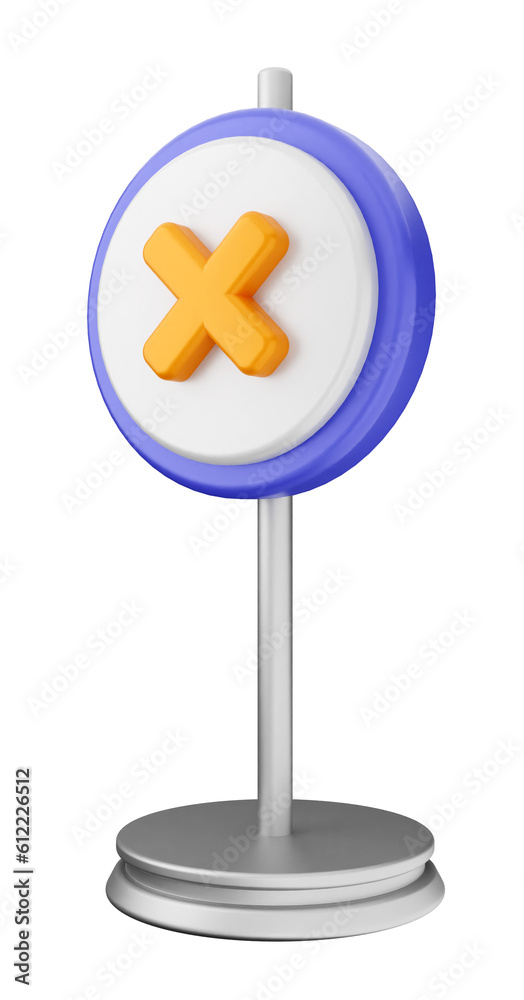 Fototapeta premium 3d caution warning danger alert sing icon illustration render