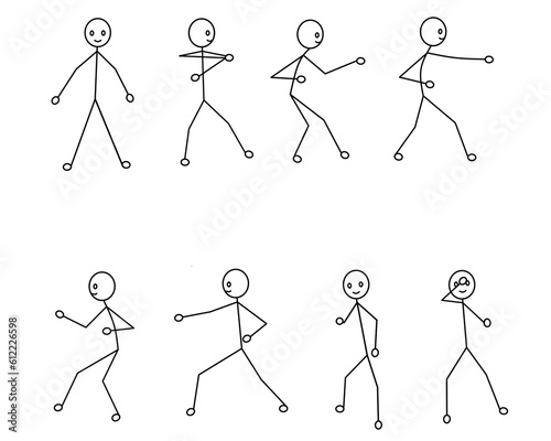 vector karate icons Collection, demonstrated by stickman