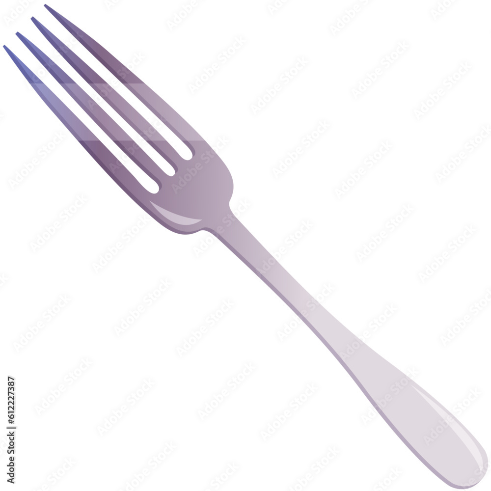 Fork - a silverware utensil for eating. Kitchenware, kitchen utensil. Cartoon vector icon for food apps and websites Fork - a silverware utensil for eating. Kitchenware, kitchen utensil. Cartoon vector icon for food apps and websites