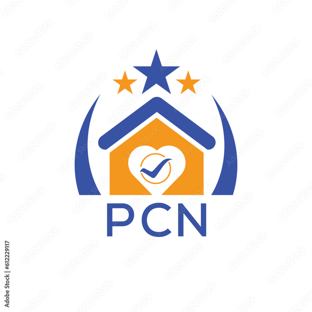 PCN House logo Letter logo and star icon. Blue vector image on white background. KJG house Monogram home logo picture design and best business icon. 
 - obrazy, fototapety, plakaty 