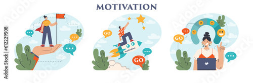 Motivation set. Ambitious character set and achieve the goal. Persistence