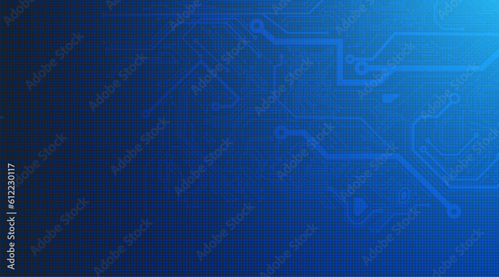 Abstract computer technology background with circuit board and blue tech background.Vector illustration