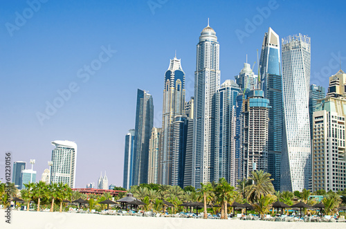 Dubai Marina on a sunny day, United Arab Emirates