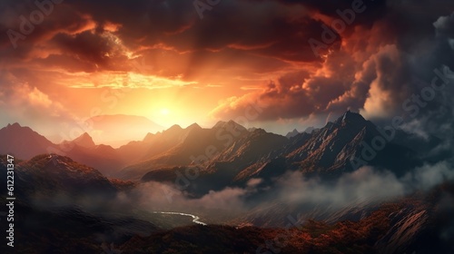 landscape mountain with beautiful sky background