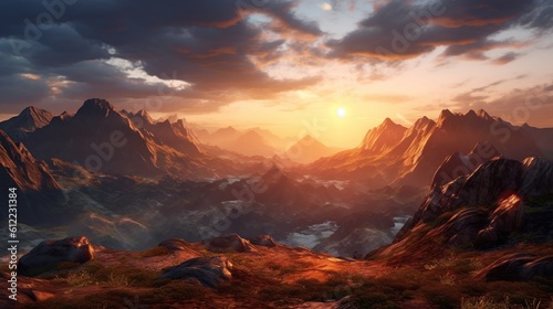 landscape mountain with beautiful sky background  © Gethuk_Studio