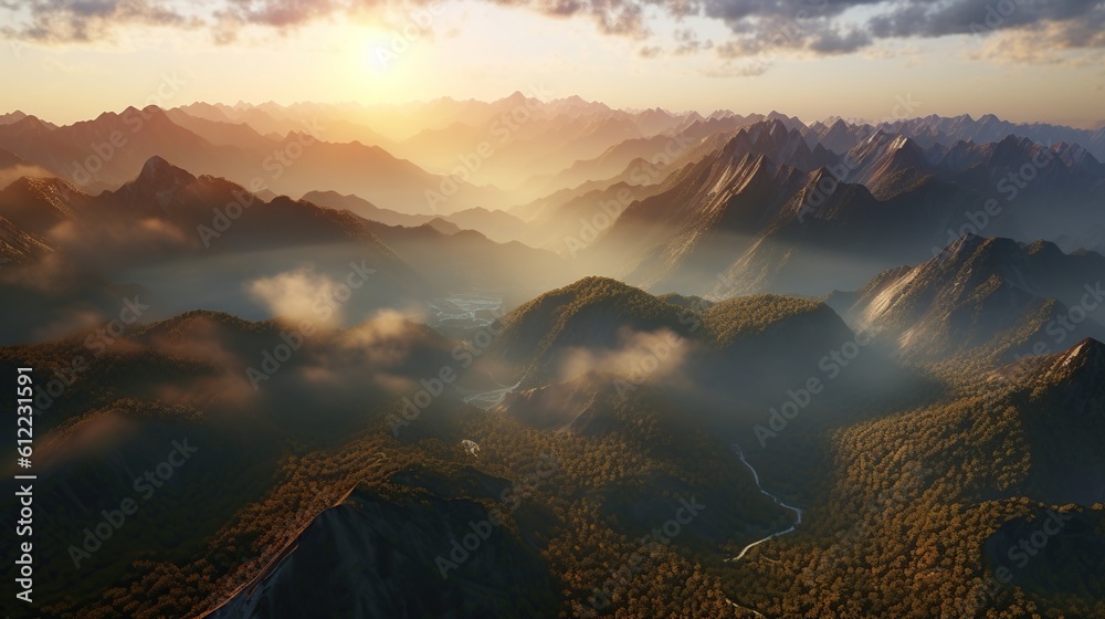 Fototapeta premium landscape mountain with beautiful sky background