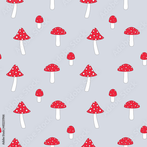 seamless pattern with mushrooms