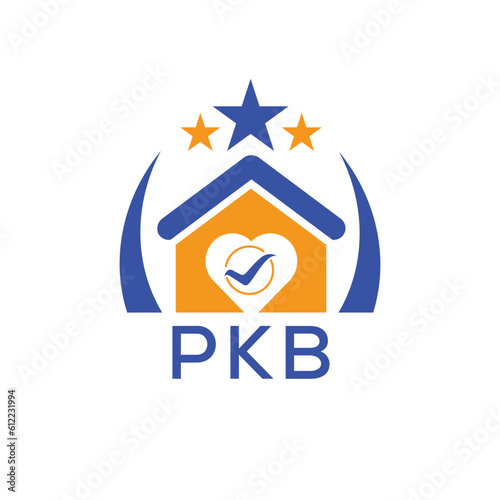PKB House logo Letter logo and star icon. Blue vector image on white background. KJG house Monogram home logo picture design and best business icon. 
