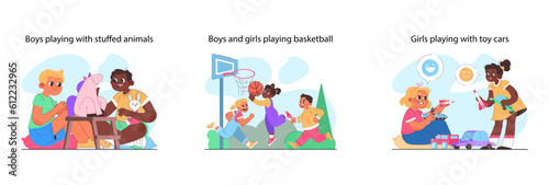 Modern gender neutral parenting set. Positive advice for parents