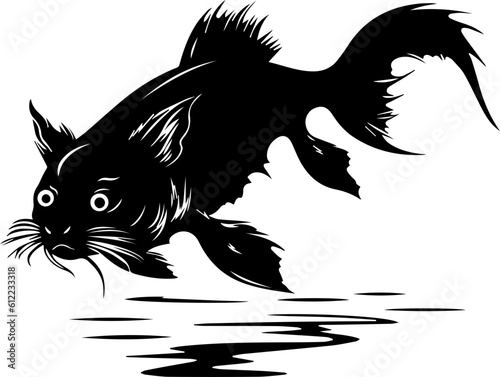 Cat fish silhuette image