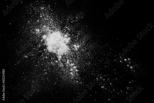 Abstract white powder particle explosion