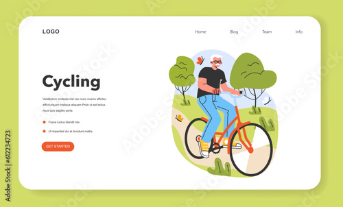 Healthy and active lifestyle web banner or landing page.