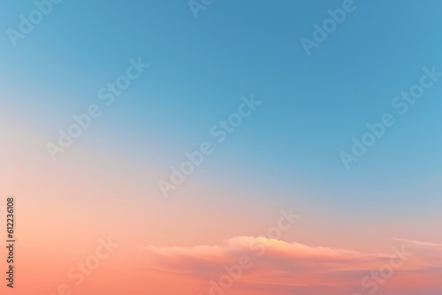 a completely clear late evening sky, from light pastel orange to a beautiful blue, smooth, minimalism, glow