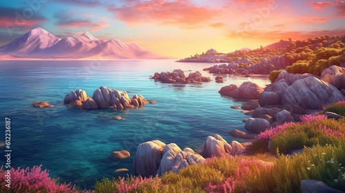 Captivating Morning Scene of Colorful Sardinia, Italy, Europe, Embracing the Beauty of the Season