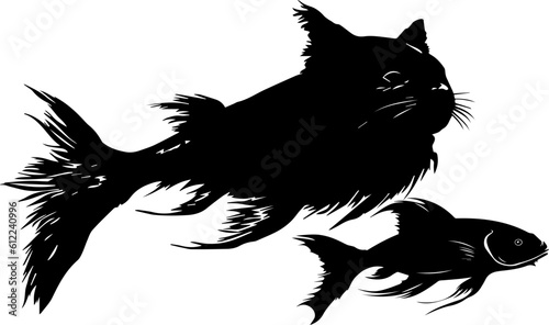 Cat fish silhuette image