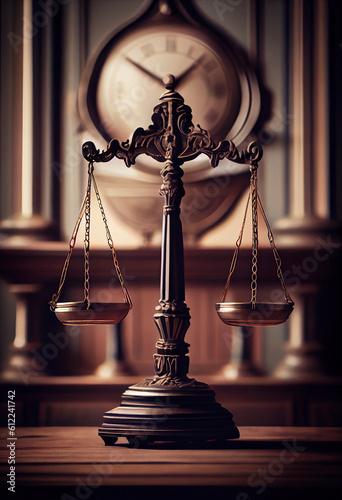Ai generated illustration antique libra scale