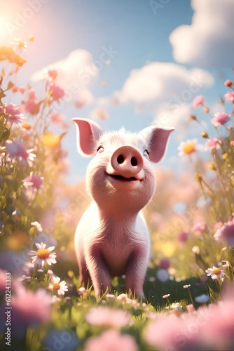 pig in the field © Theja