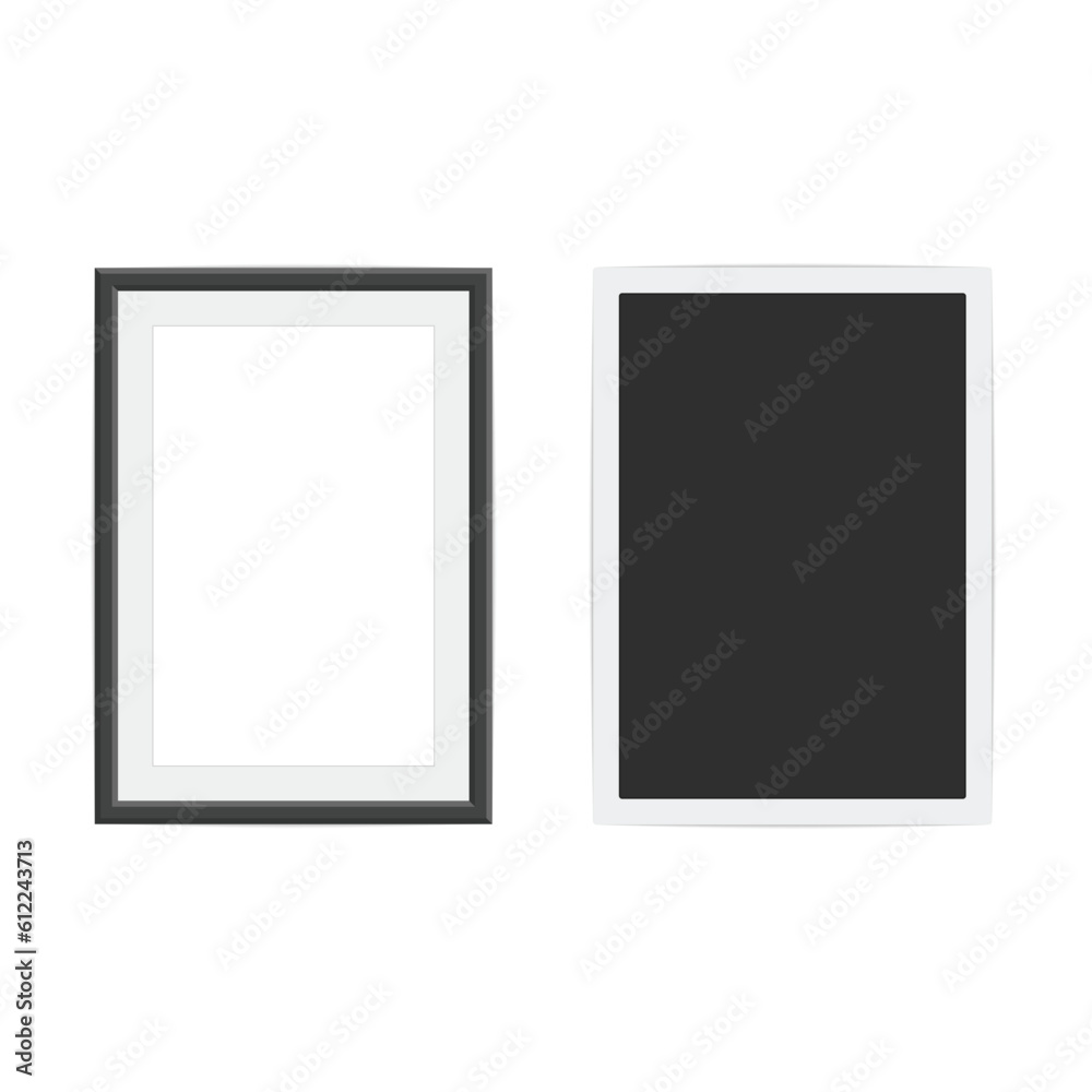 Collection of vector blank photo frames with shadow effects isolated on white background. Set different sizes of photos for your picture. Collection of vector blank photo frames with shadow effects isolated on white background. Set different sizes of photos for your picture.