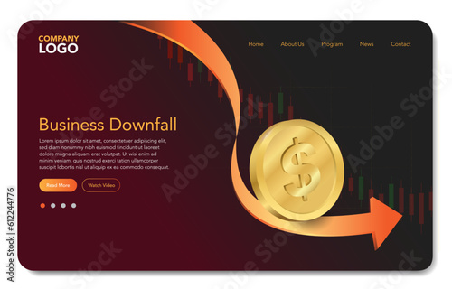 Business downfall landing page for website by imity studio imityworks