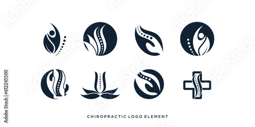Chiropractic logo vector element with modern creative concept design