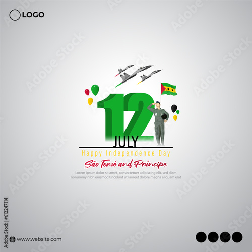 Vector illustration of Sao Tome and Principe Independence Day 12 July social media story template © NAVIN