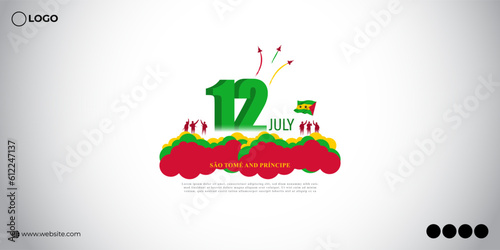 Vector illustration of Sao Tome and Principe Independence Day 12 July social media story template