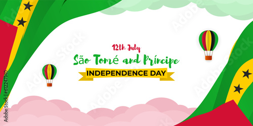 Vector illustration of Sao Tome and Principe Independence Day 12 July social media story template