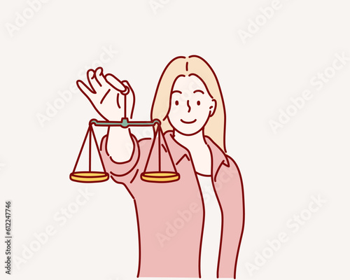 Weight Scale, Balance. Hand drawn style vector design illustrations.