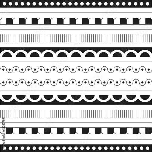 Maori tattoo pattern and black and white borders
