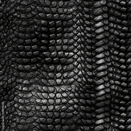 Black Snake Skin Texture Background. Seamless Background. Generative AI