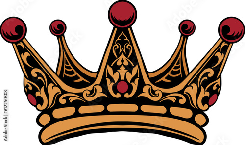 vector crown carving illustration design