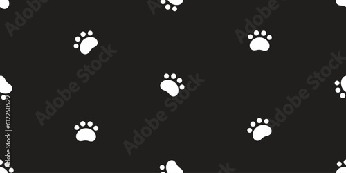 dog paw seamless pattern polar bear footprint cat kitten french bulldog vector puppy pet toy breed cartoon doodle gift wrapping paper tile background repeat wallpaper illustration design black isolate