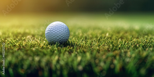 Golf ball on grass. Generative AI