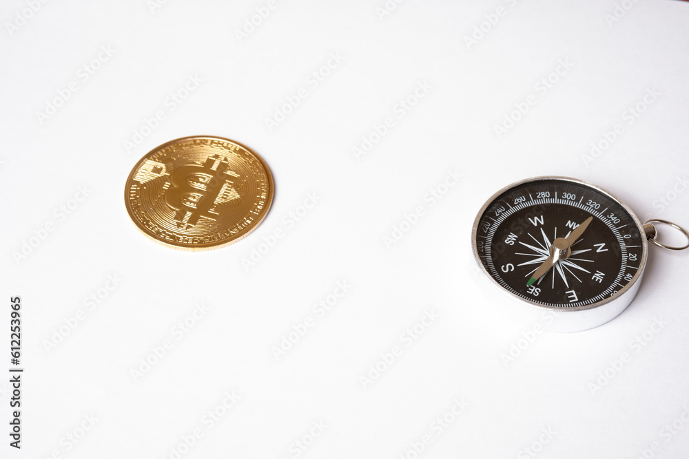 Bitcoin coin on computer background.The concept of investing in bitcoin and cryptocurrency. Cryptocurrency coins bitcoin. The dynamics of bitcoin rates. Trading on the cryptocurrency exchange. Bitcoin coin on computer background.The concept of investing in bitcoin and cryptocurrency. Cryptocurrency coins bitcoin. The dynamics of bitcoin rates. Trading on the cryptocurrency exchange.
