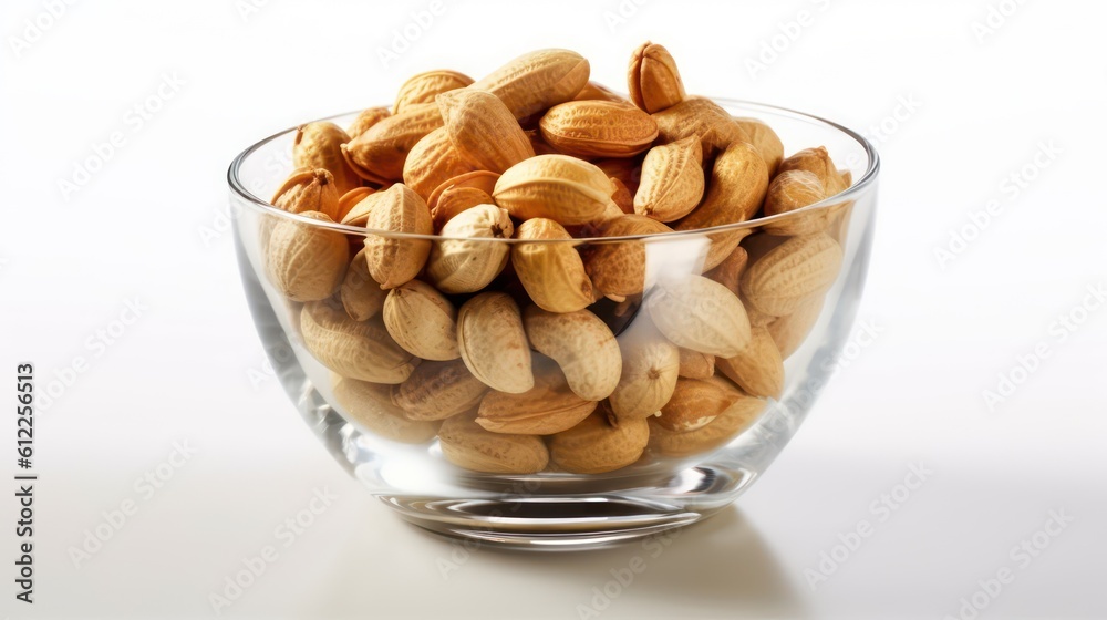 peanuts in a bowl on white background peanuts in a bowl on white background