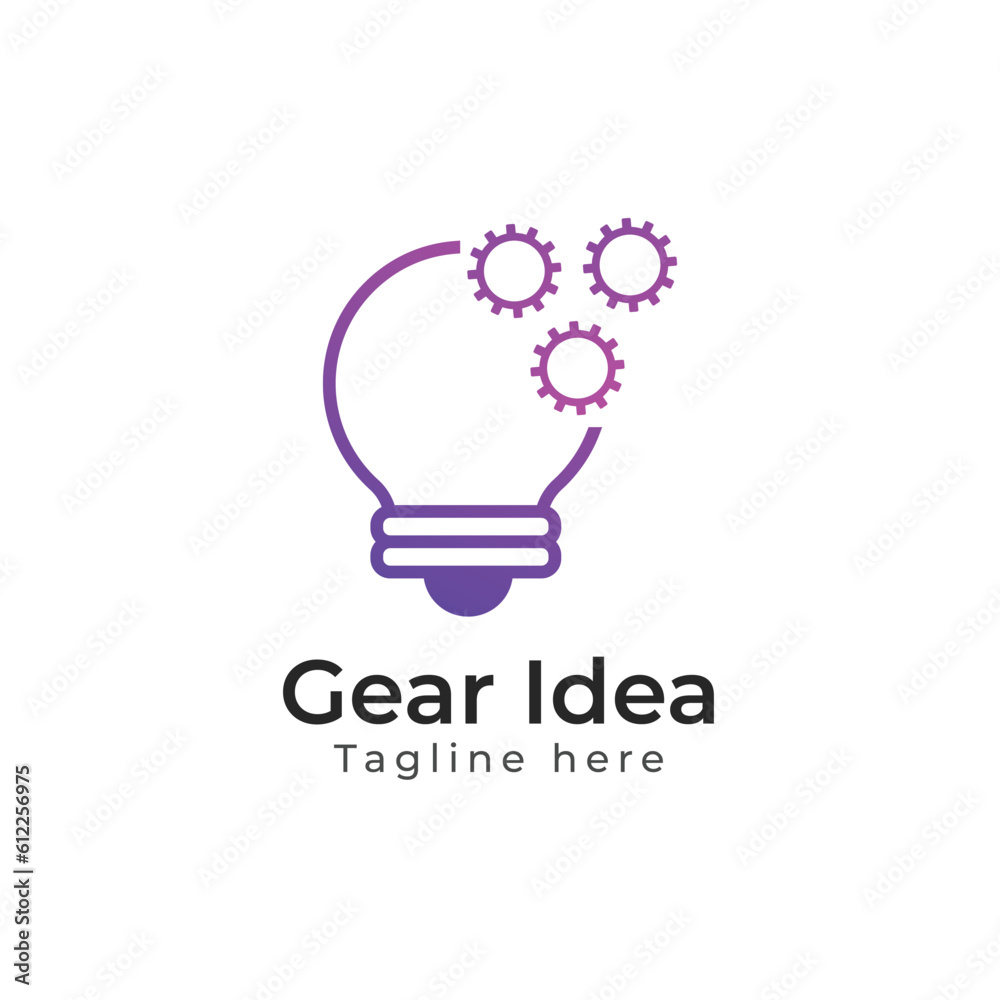 Gear idea logo design vector template with setting icon. Gear idea logo design vector template with setting icon.