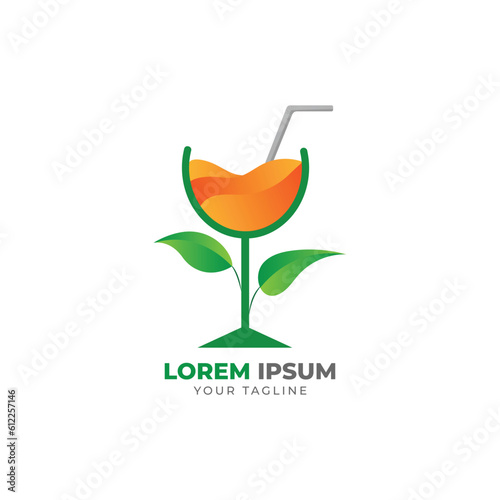 Abstract food logo unique gradient colorful design illustration