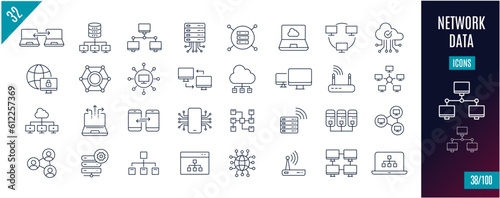 Best collection network line icons. Security, backup, data, server,...