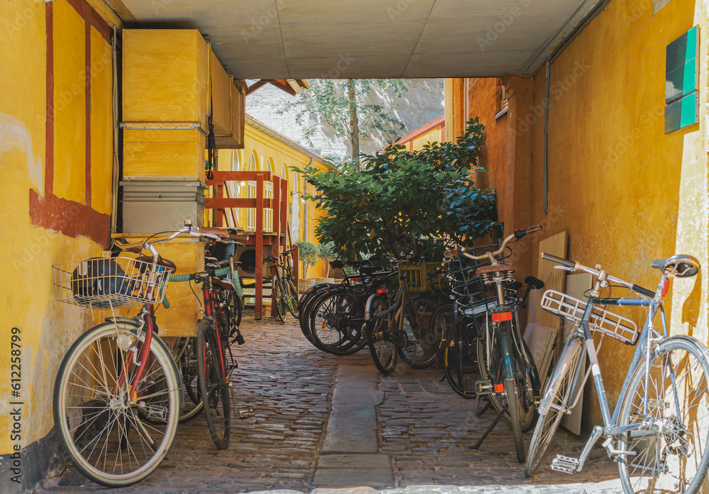 beautiful patio with bike parking in Copenhagen
