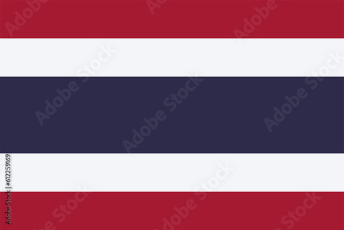 Thailand flag, official colors and proportion. Vector illustration. © Ruslan