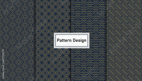Set of geometric seamless pattern design .