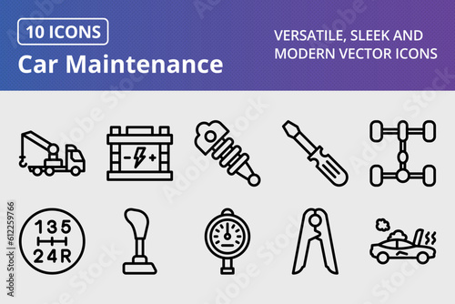 Vector Car Maintenance Icon Set
