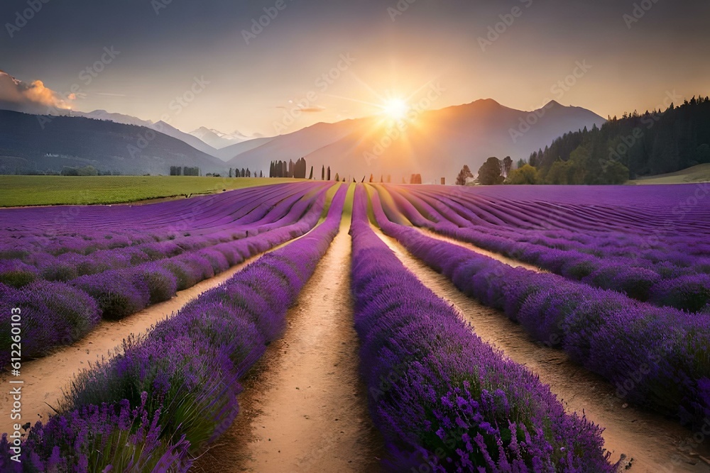 lavender field at sunset lavender field at sunset