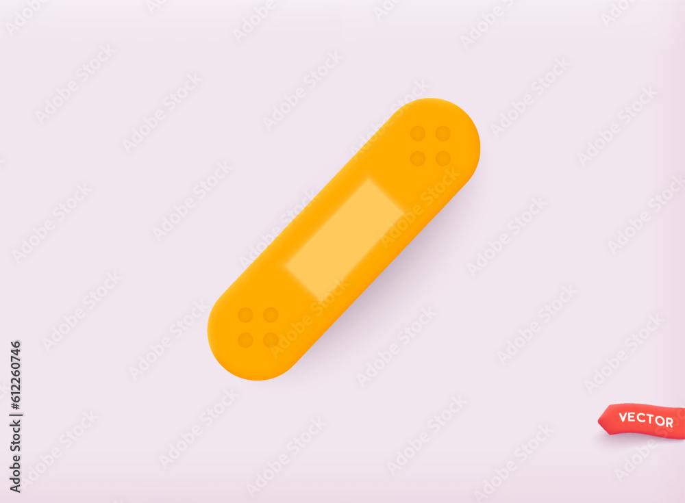 3D sticking plaster icon on a white background. Medicine plaster strips for first aid, pain, pharmacy, accident, surgery. 3D sticking plaster icon on a white background. Medicine plaster strips for first aid, pain, pharmacy, accident, surgery.